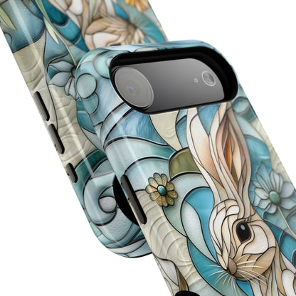 Bunny in the Garden Stained Glass Design iPhone Case