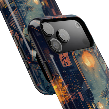 Black Cat in Japanese Anime Design iPhone Case