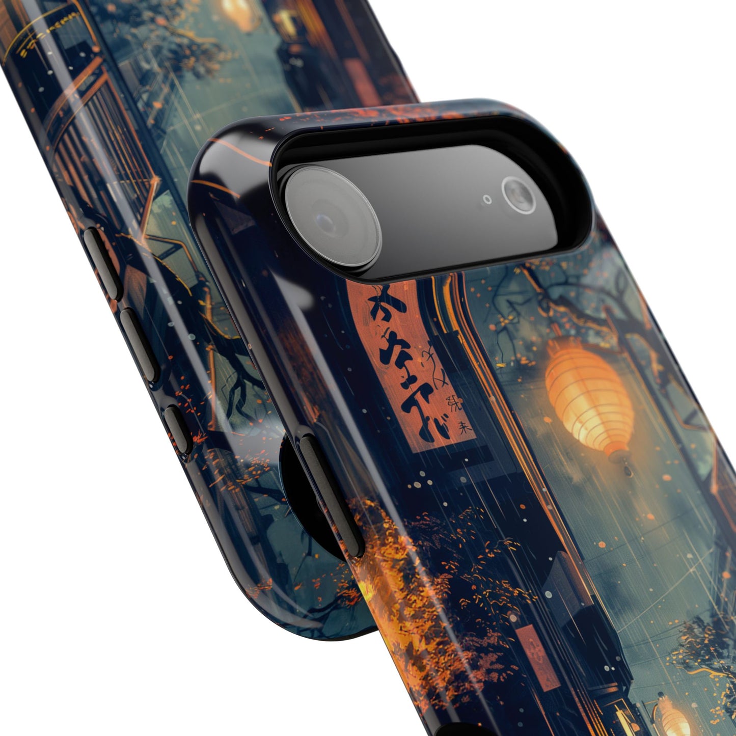Black Cat in Japanese Anime Design iPhone Case