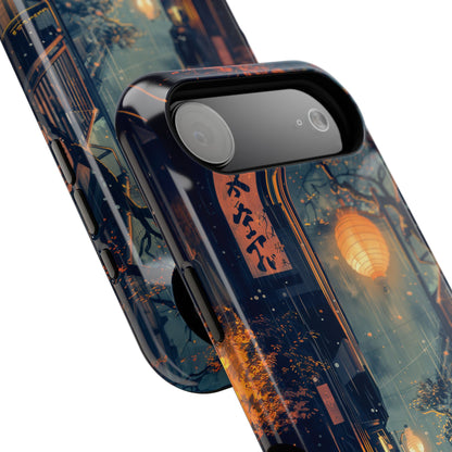 Black Cat in Japanese Anime Design iPhone Case