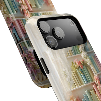 Colorful Floral Bookcase Design iPhone Case