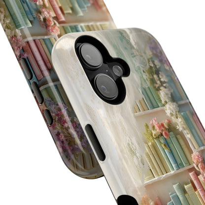 Colorful Floral Bookcase Design iPhone Case