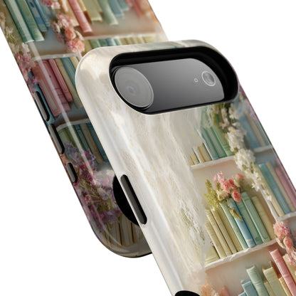 Colorful Floral Bookcase Design iPhone Case