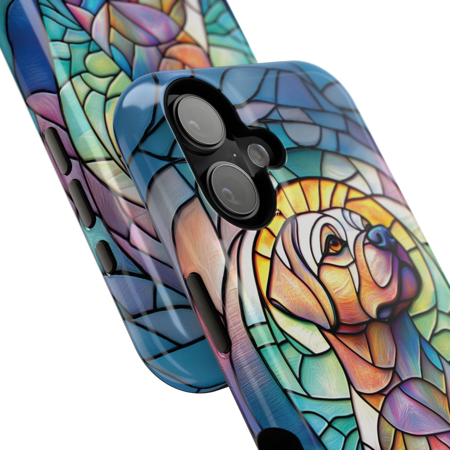 Colourful Labrador Stained Glass Design iPhone Case
