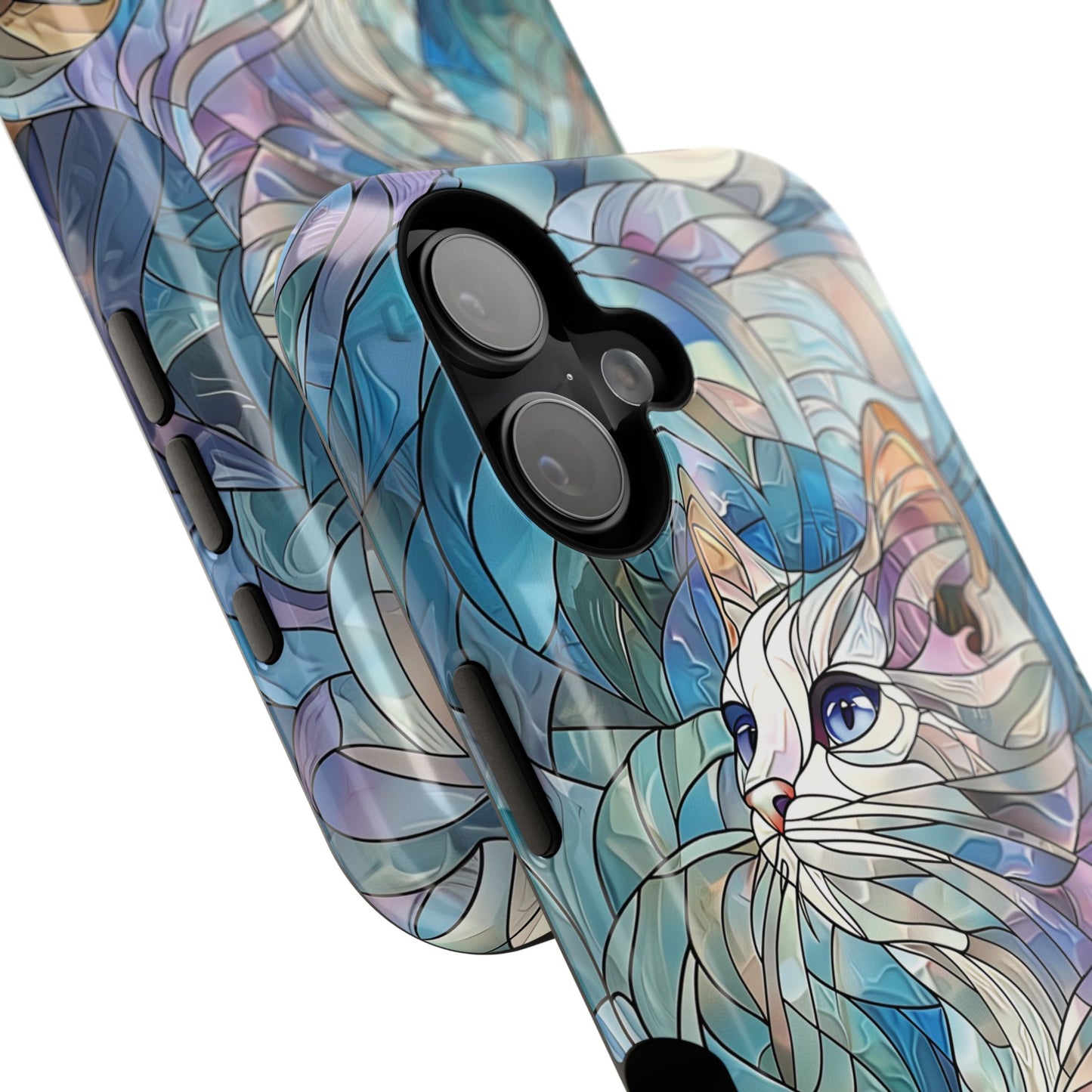 Cute Cat Stained Glass Design Design iPhone Case