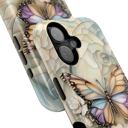 Elegant Butterfly & Flowers Stained Glass Design 2 iPhone Case