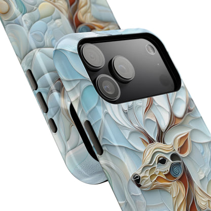 Elegant Deer Quilling Art Design iPhone Case
