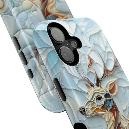 Elegant Deer Quilling Art Design iPhone Case