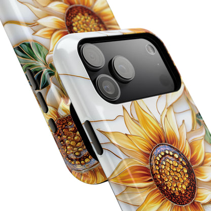 Elegant Sunflowers Stained Glass Design iPhone Case