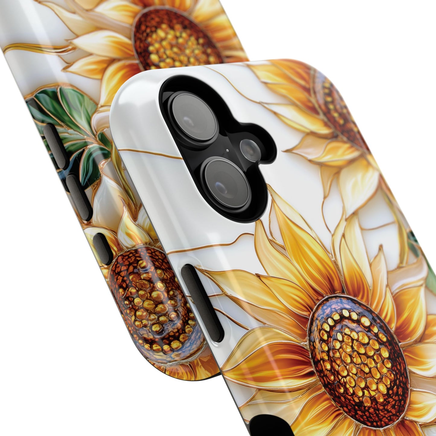 Elegant Sunflowers Stained Glass Design iPhone Case