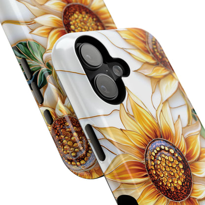 Elegant Sunflowers Stained Glass Design iPhone Case