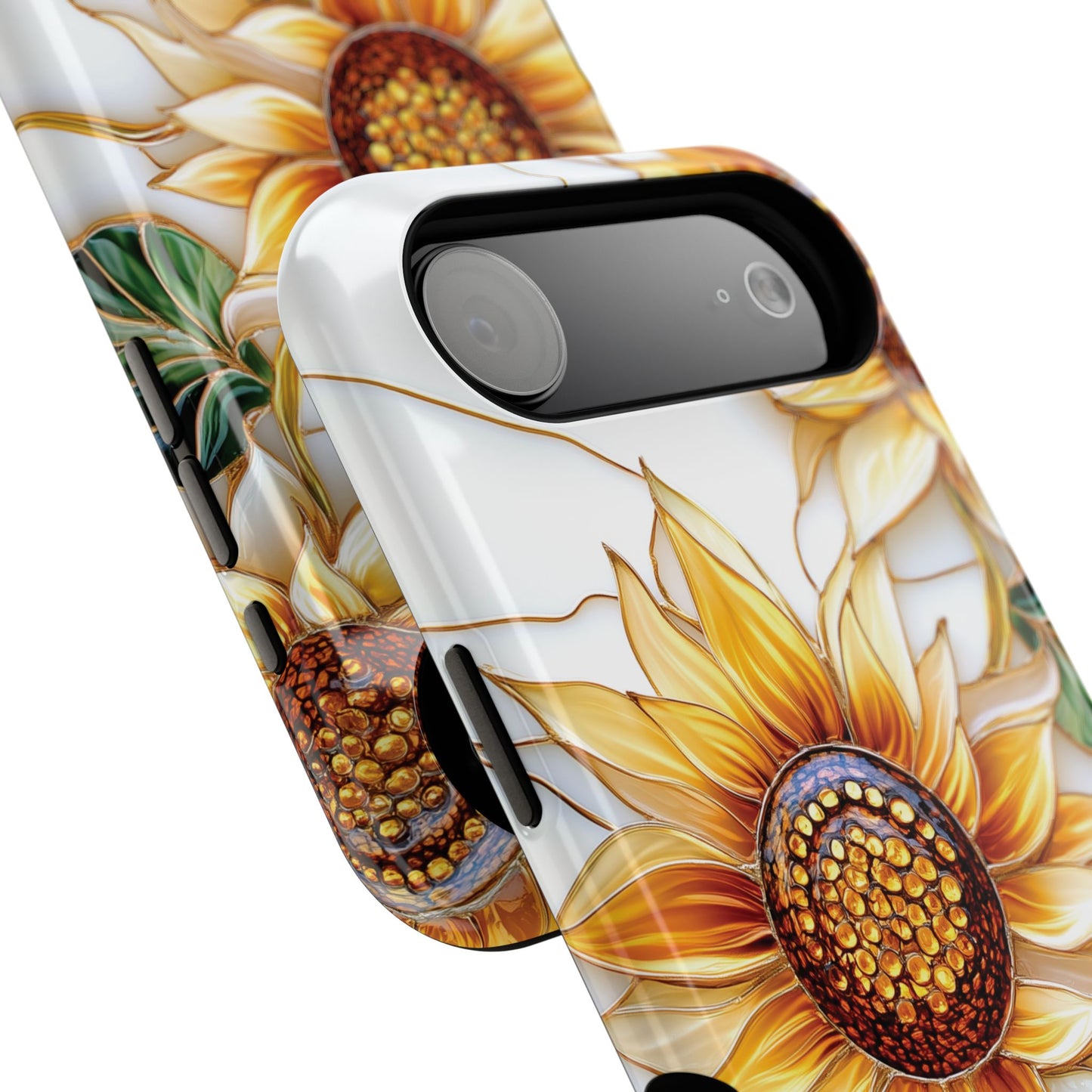 Elegant Sunflowers Stained Glass Design iPhone Case