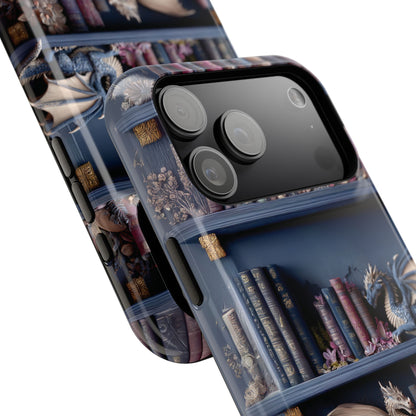 Fantasy Dragon Bookshelf Design iPhone Case
