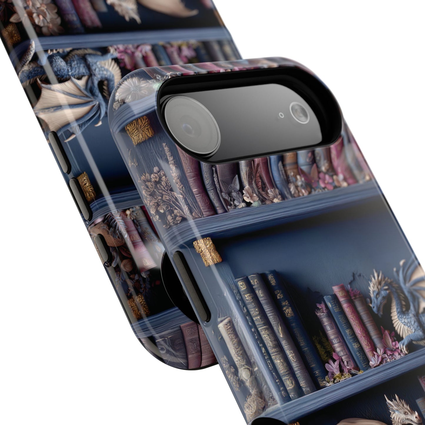Fantasy Dragon Bookshelf Design iPhone Case