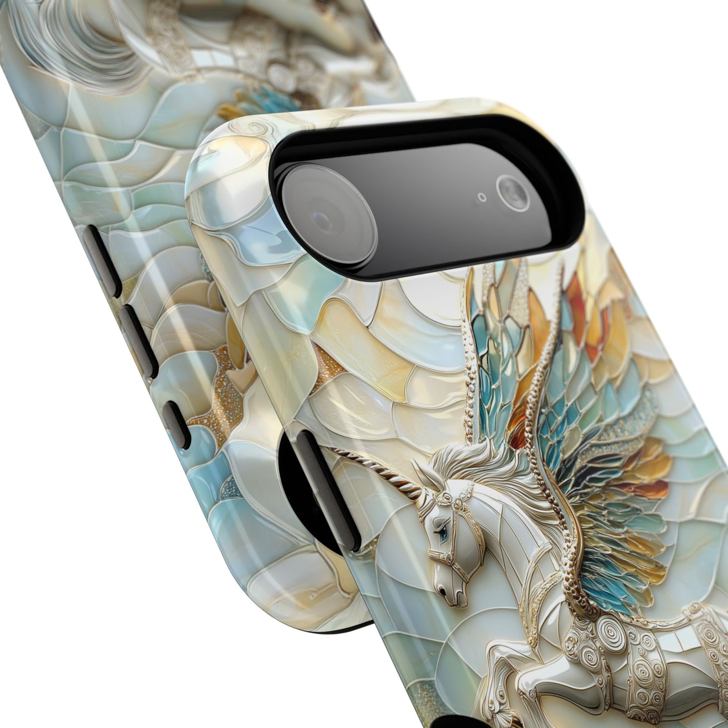 Flying Unicorn Abstract Art Design iPhone Case