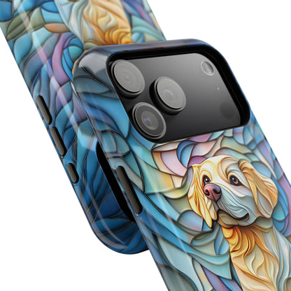 Golden Retriever Puppy Stained Glass Design iPhone Case
