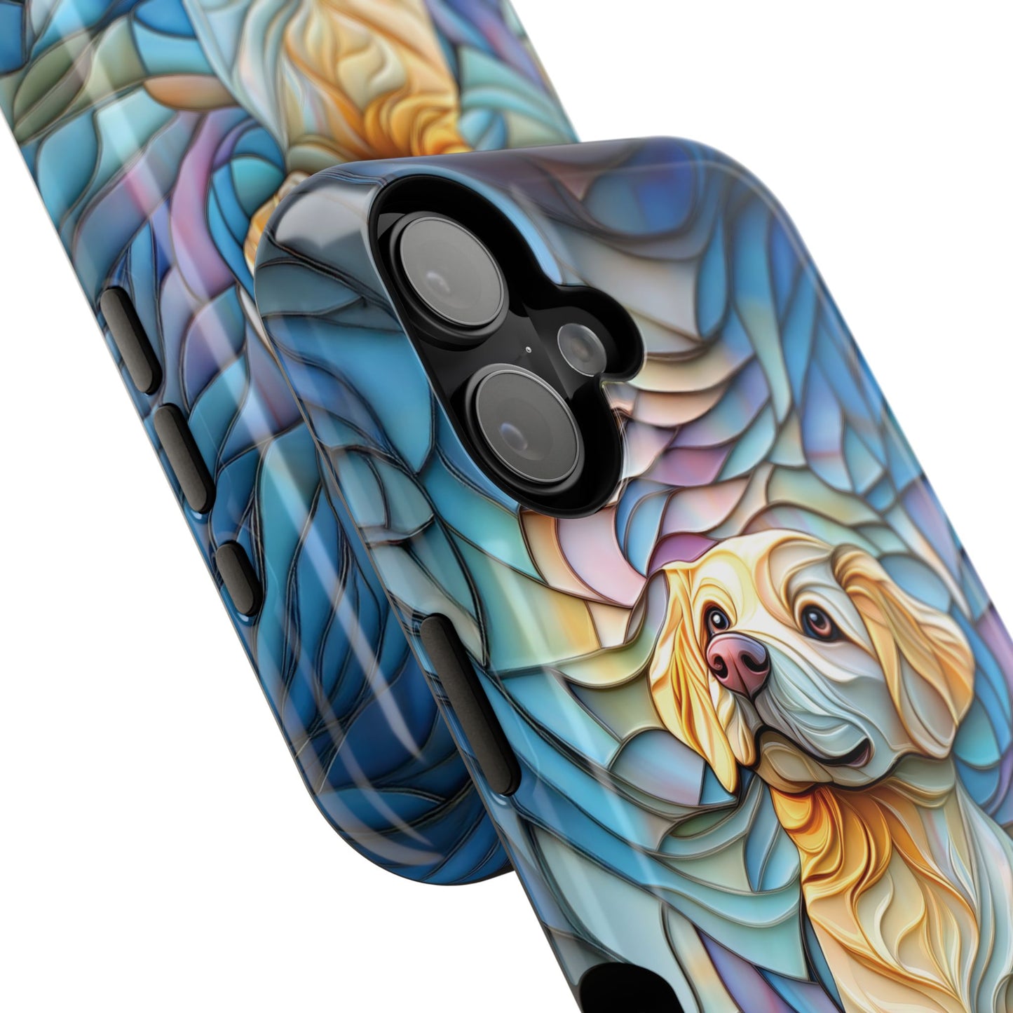 Golden Retriever Puppy Stained Glass Design iPhone Case