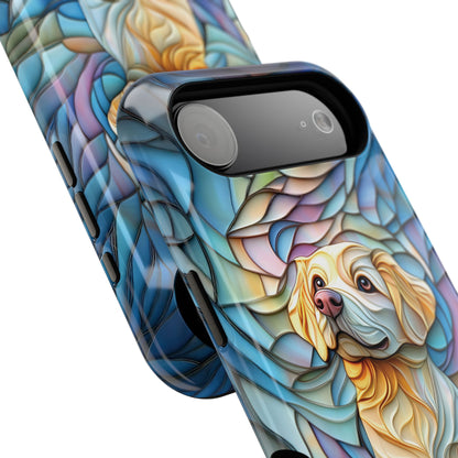 Golden Retriever Puppy Stained Glass Design iPhone Case
