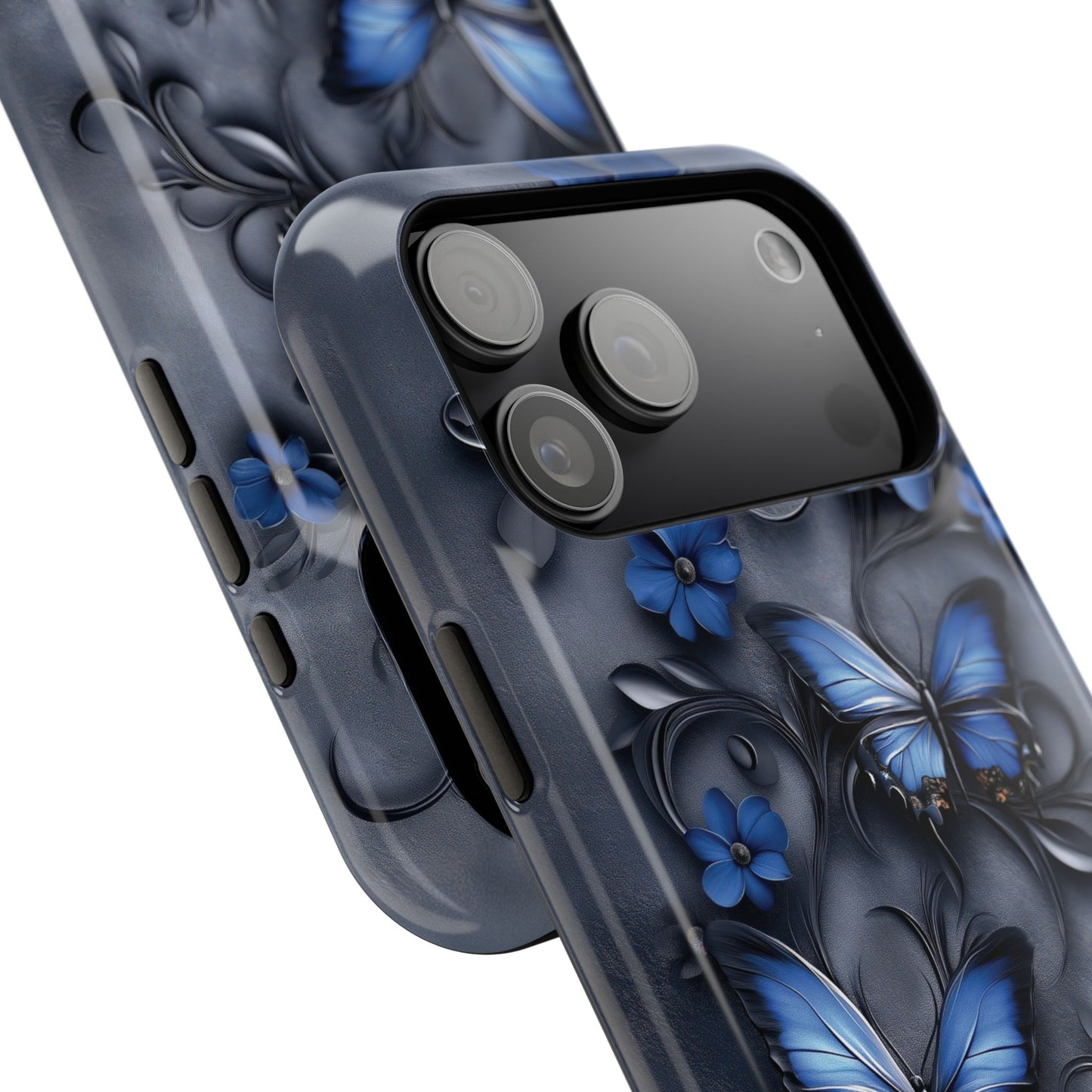 Gothic Floral Butterflies Design iPhone Case