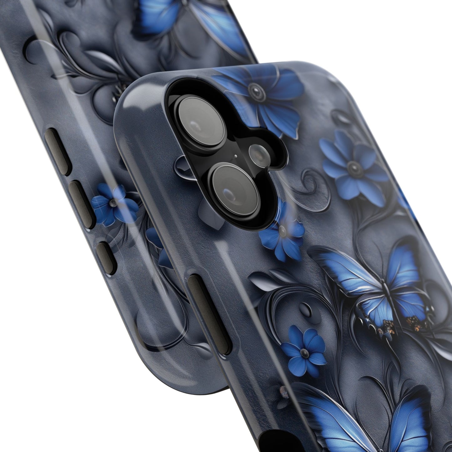 Gothic Floral Butterflies Design iPhone Case