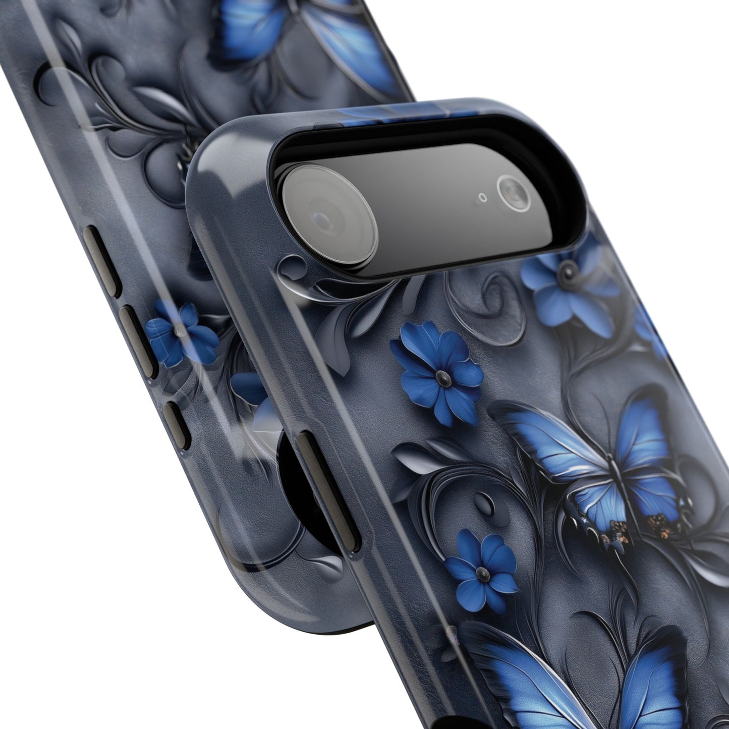 Gothic Floral Butterflies Design iPhone Case