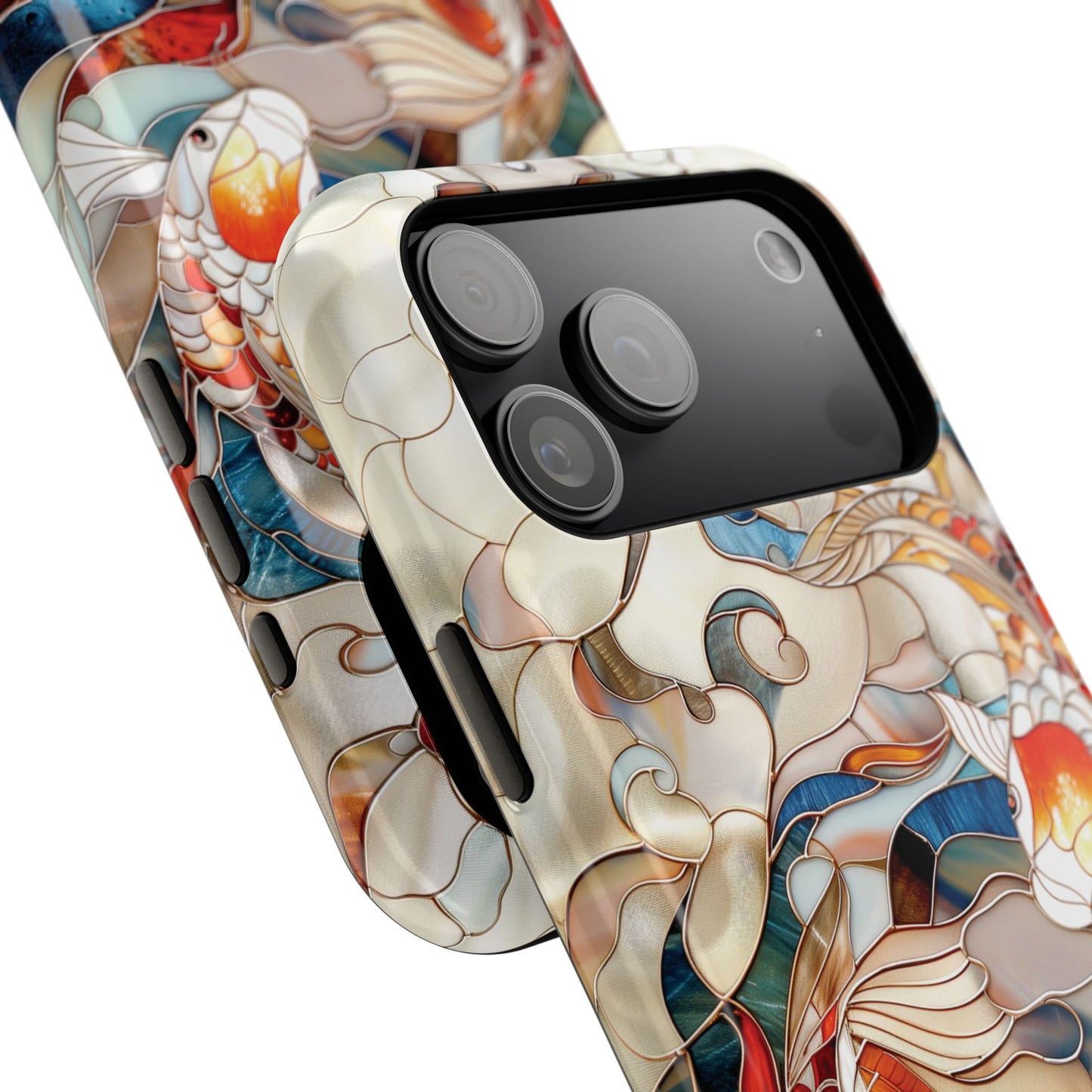 Koi Fish Stained Glass Design 1 iPhone Case