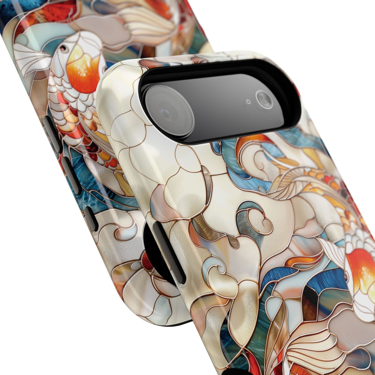 Koi Fish Stained Glass Design 1 iPhone Case
