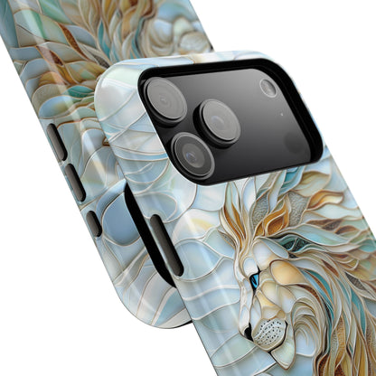 Majestic Lion Stained Glass Design iPhone Case