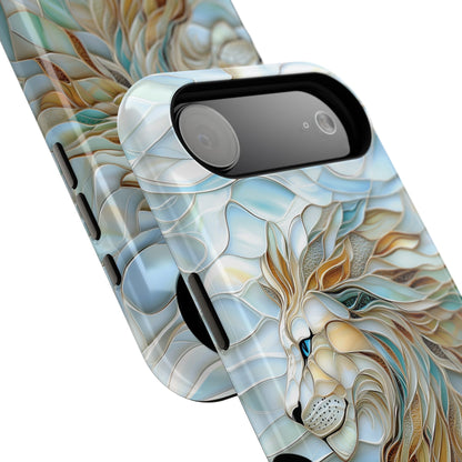 Majestic Lion Stained Glass Design iPhone Case