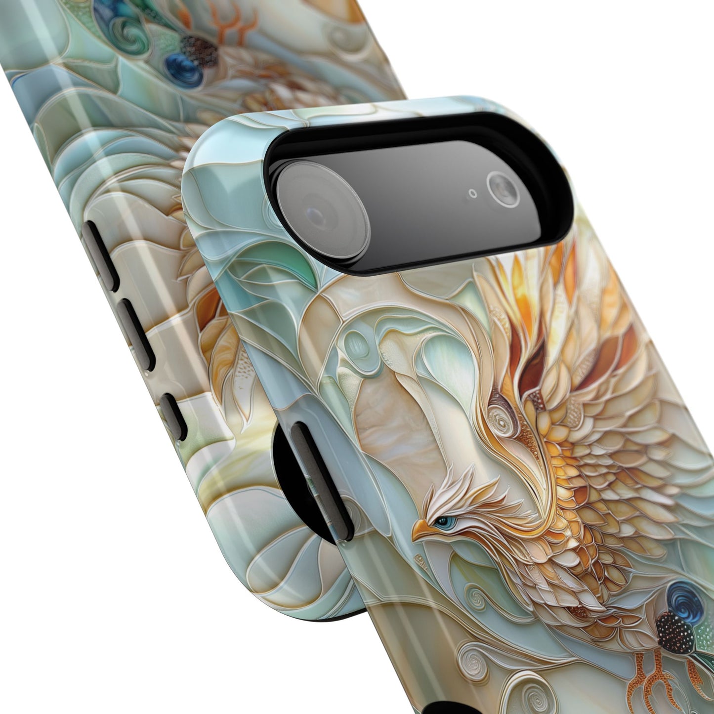 Majestic Phoenix Stained Glass Design iPhone Case