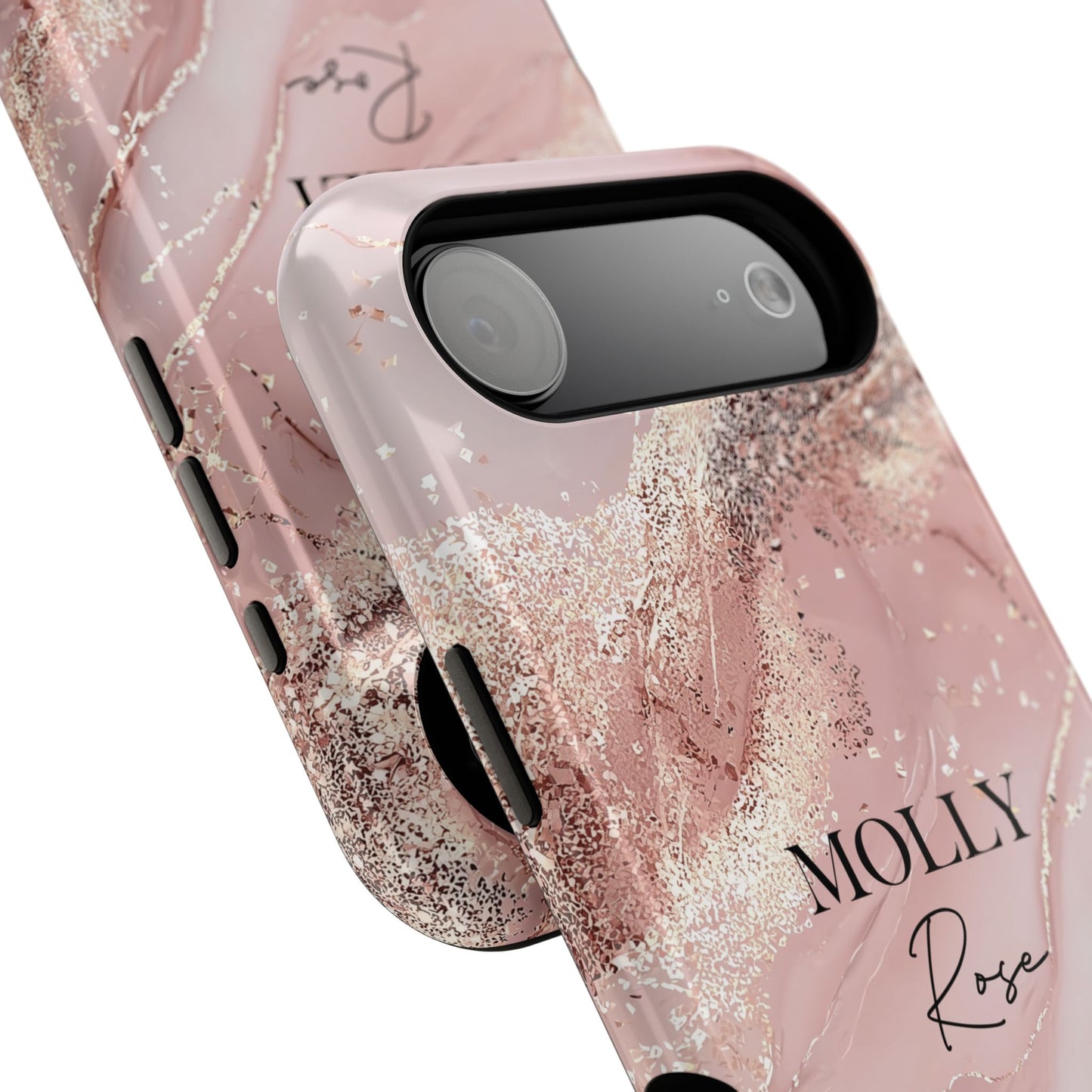 Personalisable Luxury Pink Marble Design iPhone Case