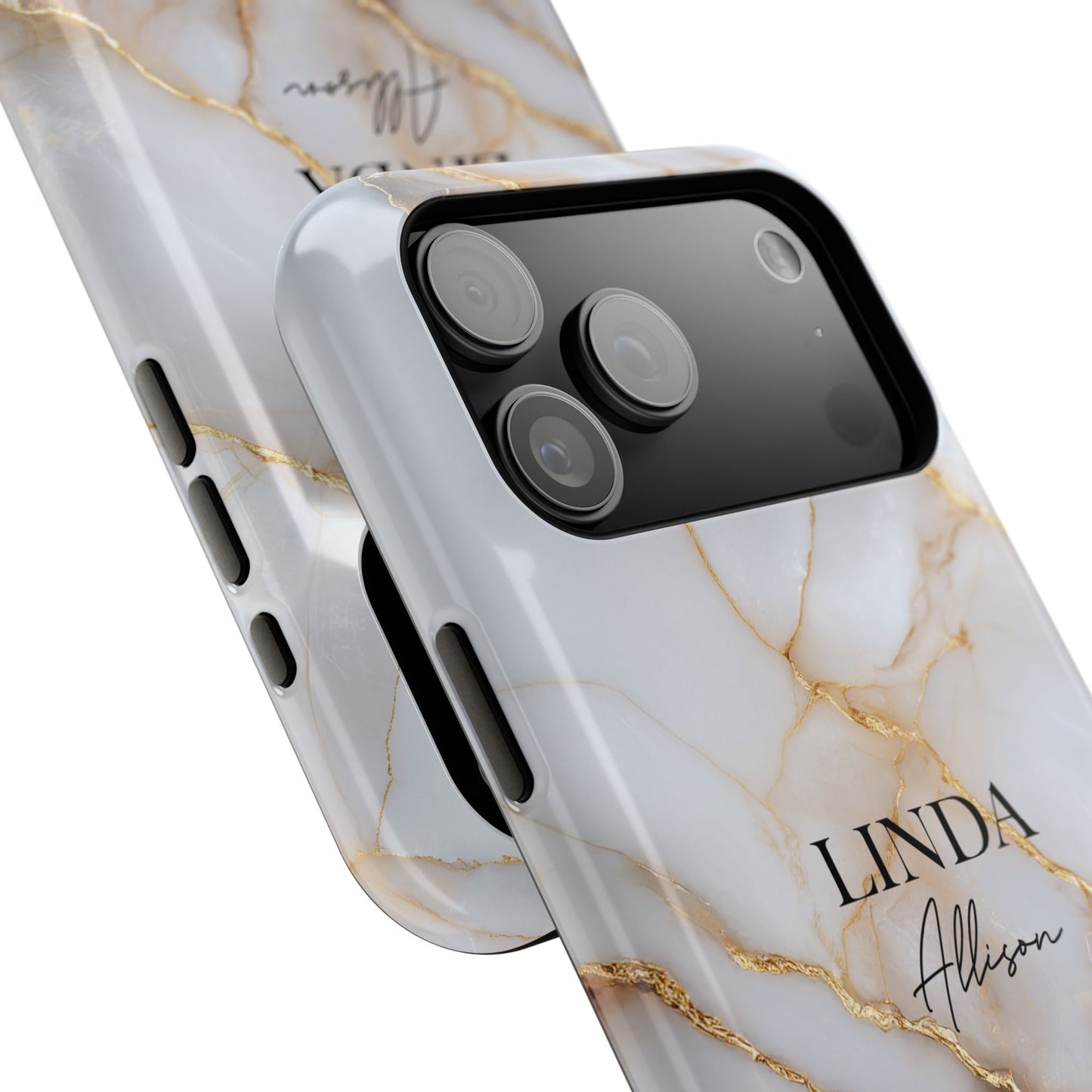 Personalisable Luxury White Marble Design iPhone Case