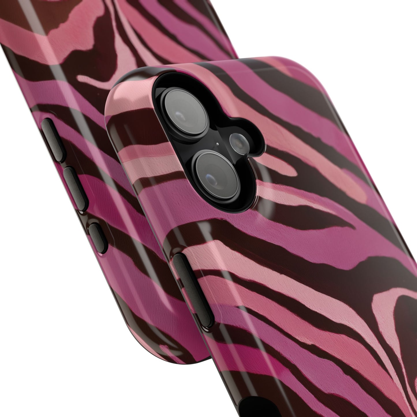 Personalisable Pink Zebra Print Design iPhone Case