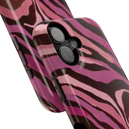 Personalisable Pink Zebra Print Design iPhone Case