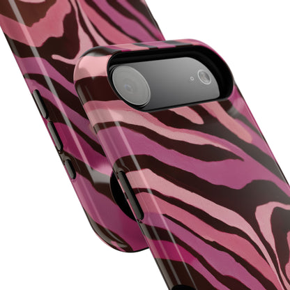 Personalisable Pink Zebra Print Design iPhone Case