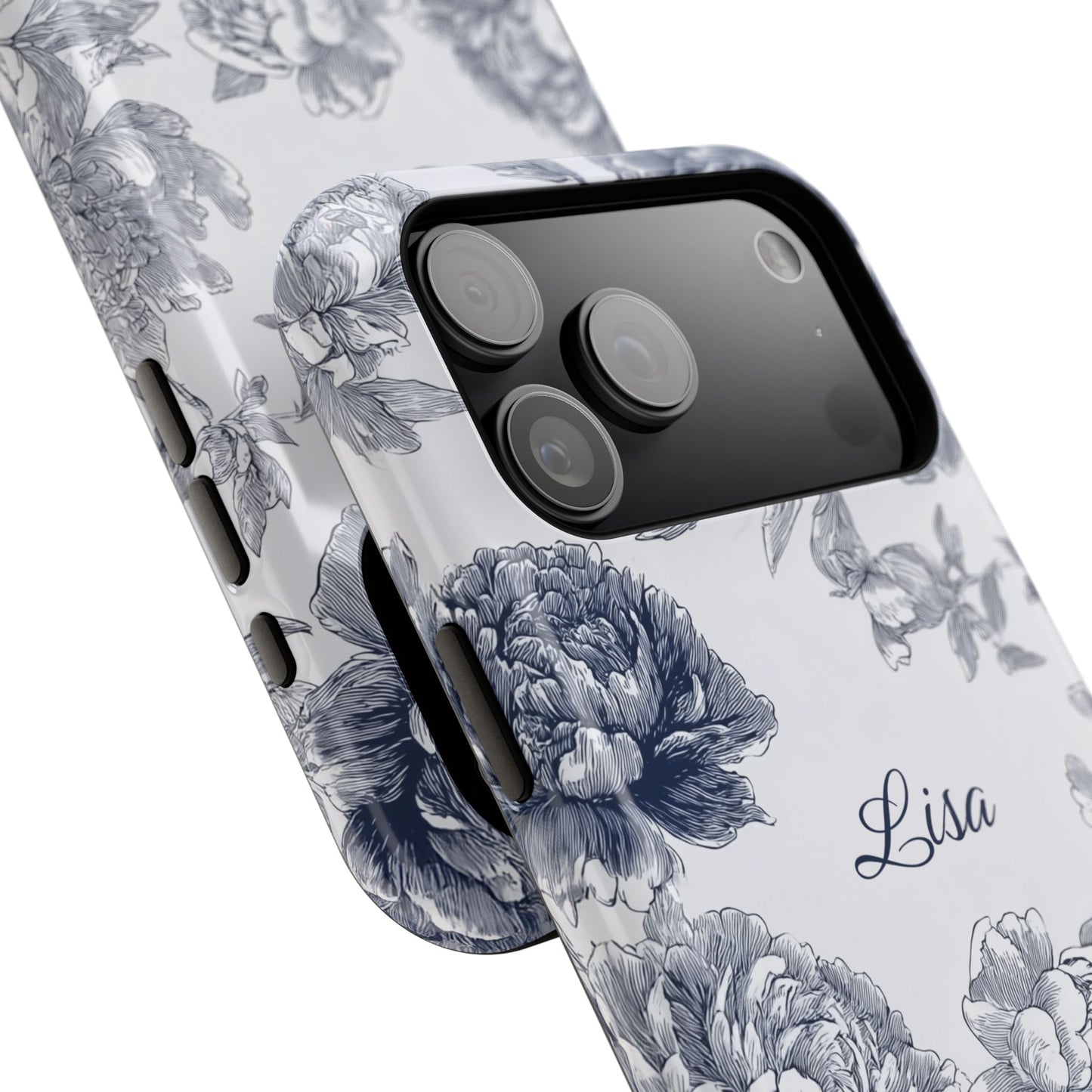 Personalisable Toile Floral Design iPhone Case