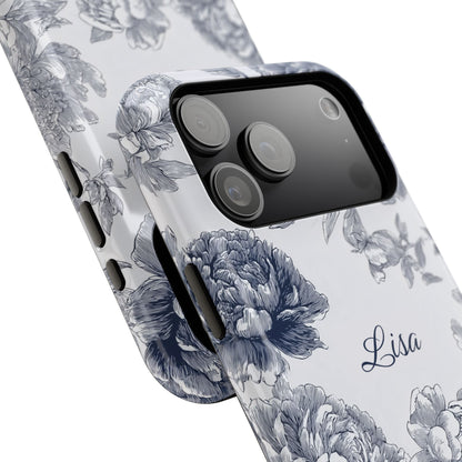 Personalisable Toile Floral Design iPhone Case