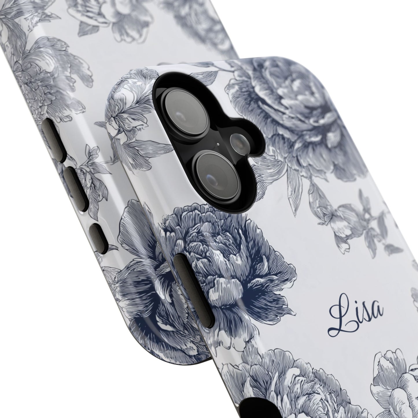 Personalisable Toile Floral Design iPhone Case