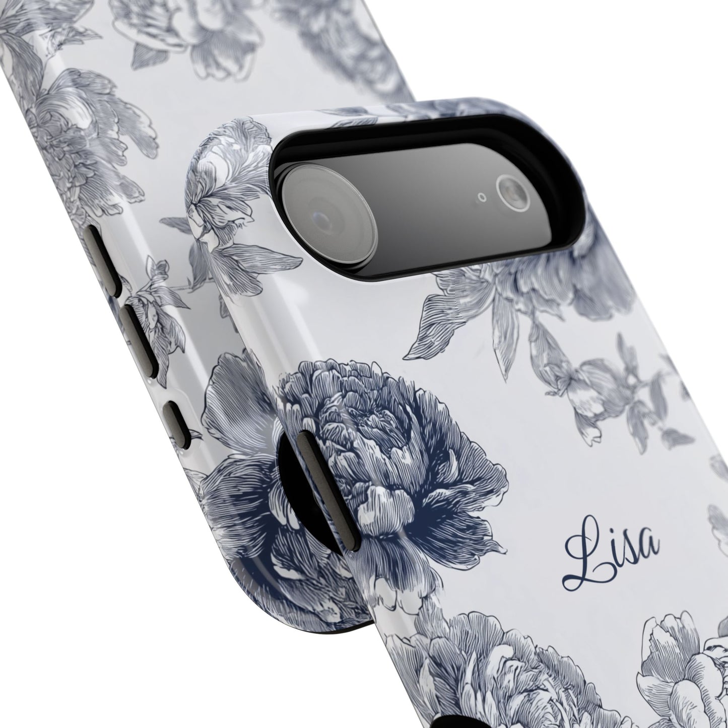 Personalisable Toile Floral Design iPhone Case