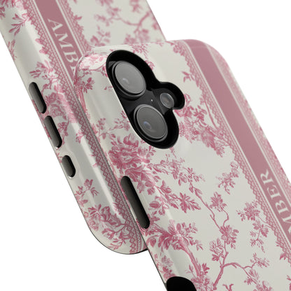 Personalisable Vintage Toile de Jouy Design iPhone Case