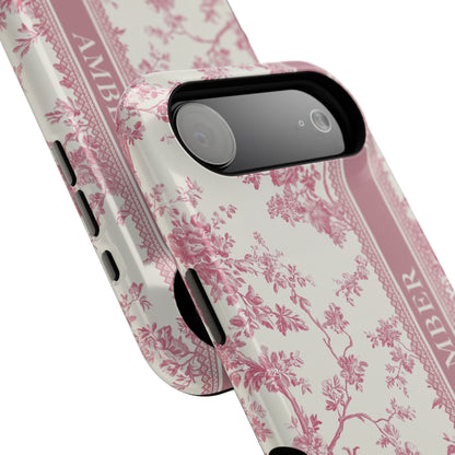 Personalisable Vintage Toile de Jouy Design iPhone Case