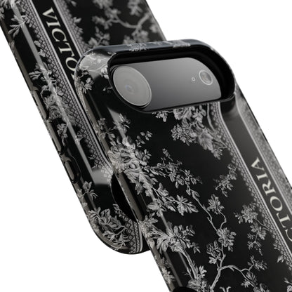 Personalisable Vintage Toile de Jouy Design (Black Edition) iPhone Case