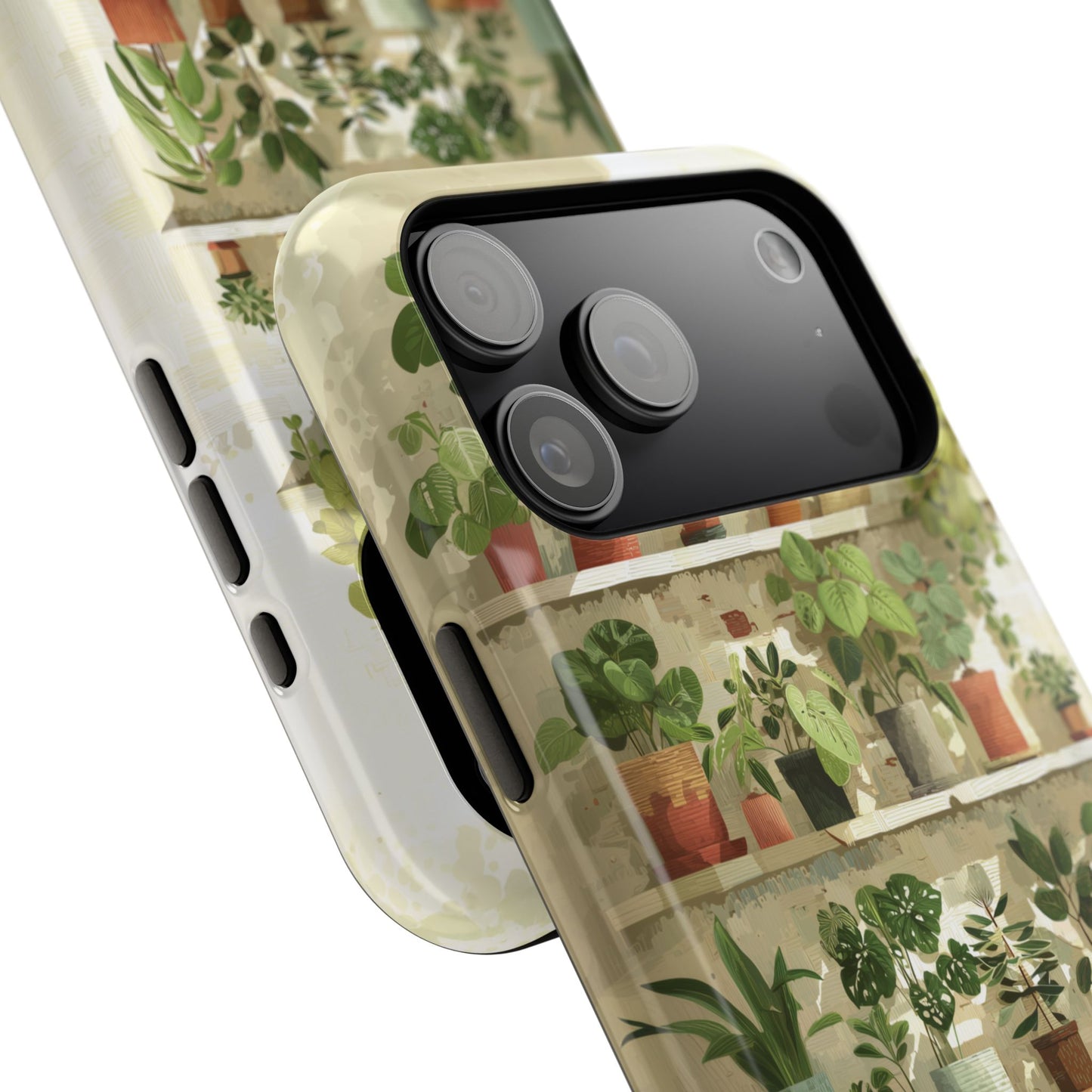 Potted Plants Shelves Watercolor Design iPhone Case
