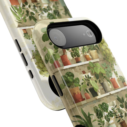 Potted Plants Shelves Watercolor Design iPhone Case