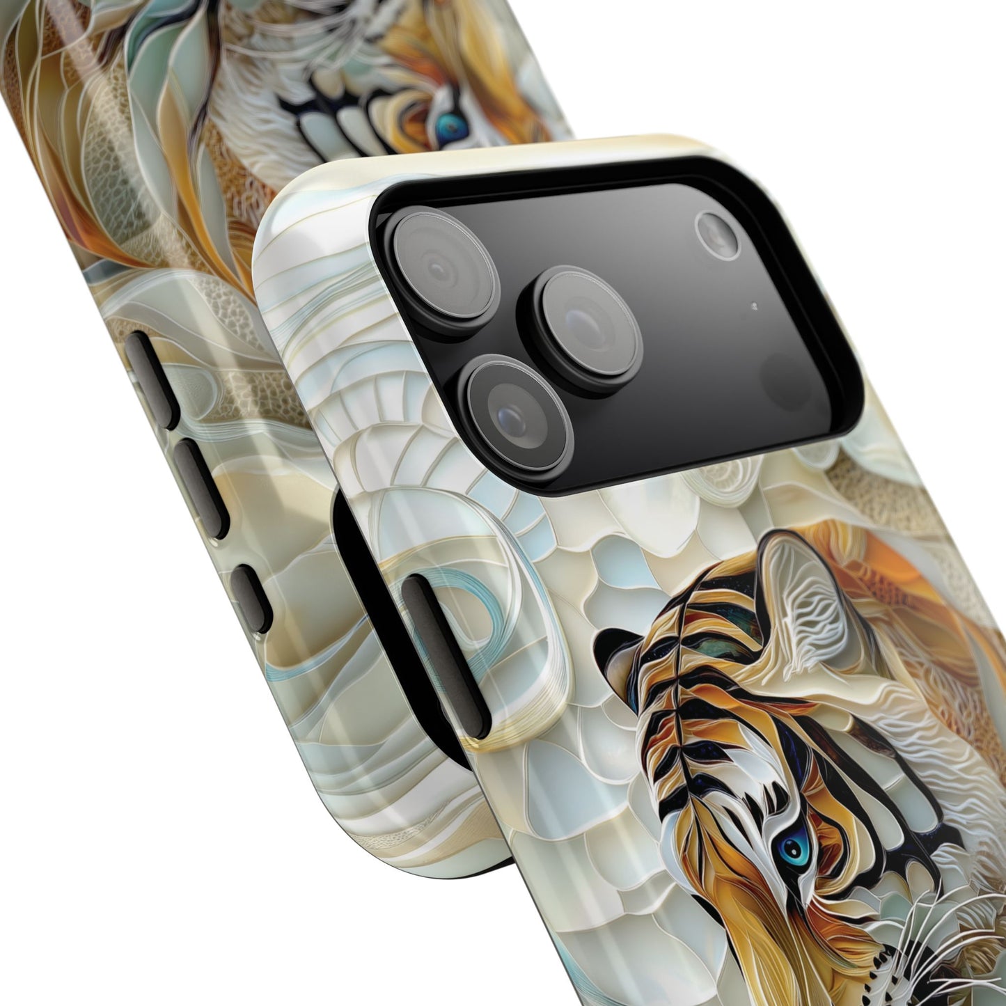 Majestic Tiger Stained Glass Design iPhone Case