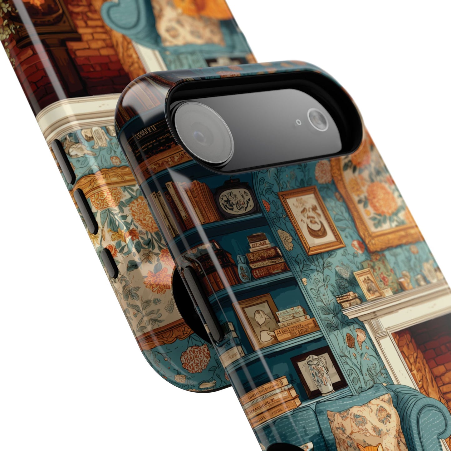 Vintage Cozy Fireplace Design iPhone Case