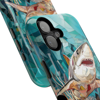 Great White Shark Stained Glass Design iPhone Case