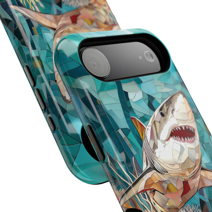 Great White Shark Stained Glass Design iPhone Case