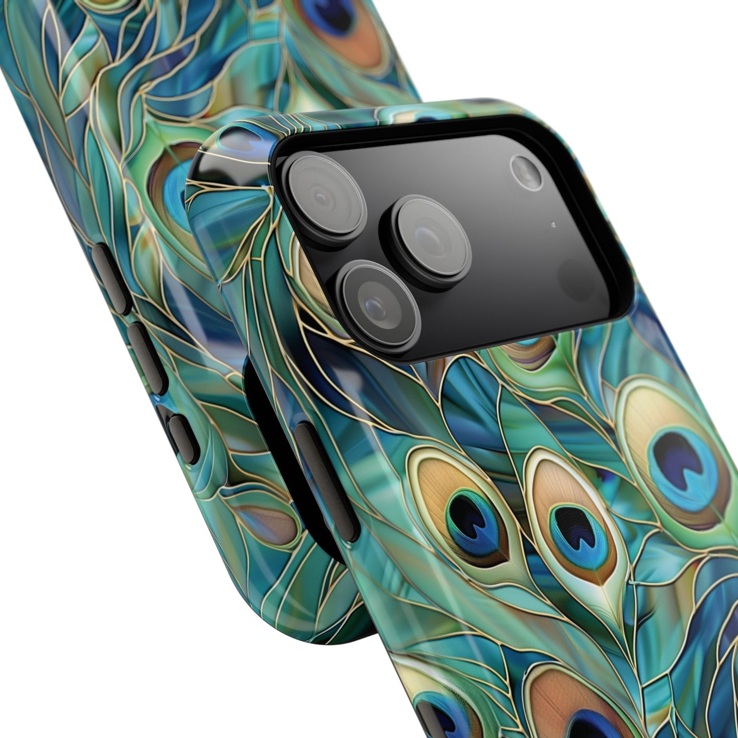 Peacock Feather Stained Glass Design iPhone Case