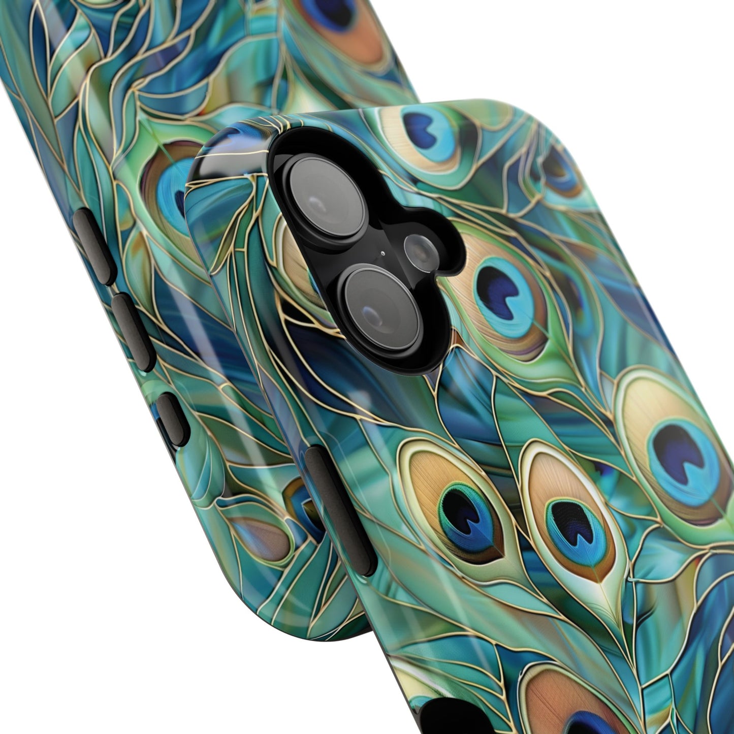 Peacock Feather Stained Glass Design iPhone Case